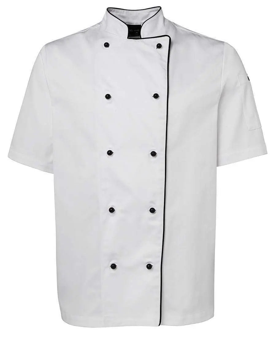 Jb's Wear Hospitality & Chefwear White/Black Piping / XS JB'S Short Sleeve Unisex Chefs Jacket 5CJ2